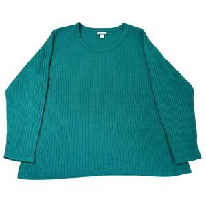Croft‎ and Barrow Sweater Womens 3X Teal Cable Knit Long Sleeve Christmas